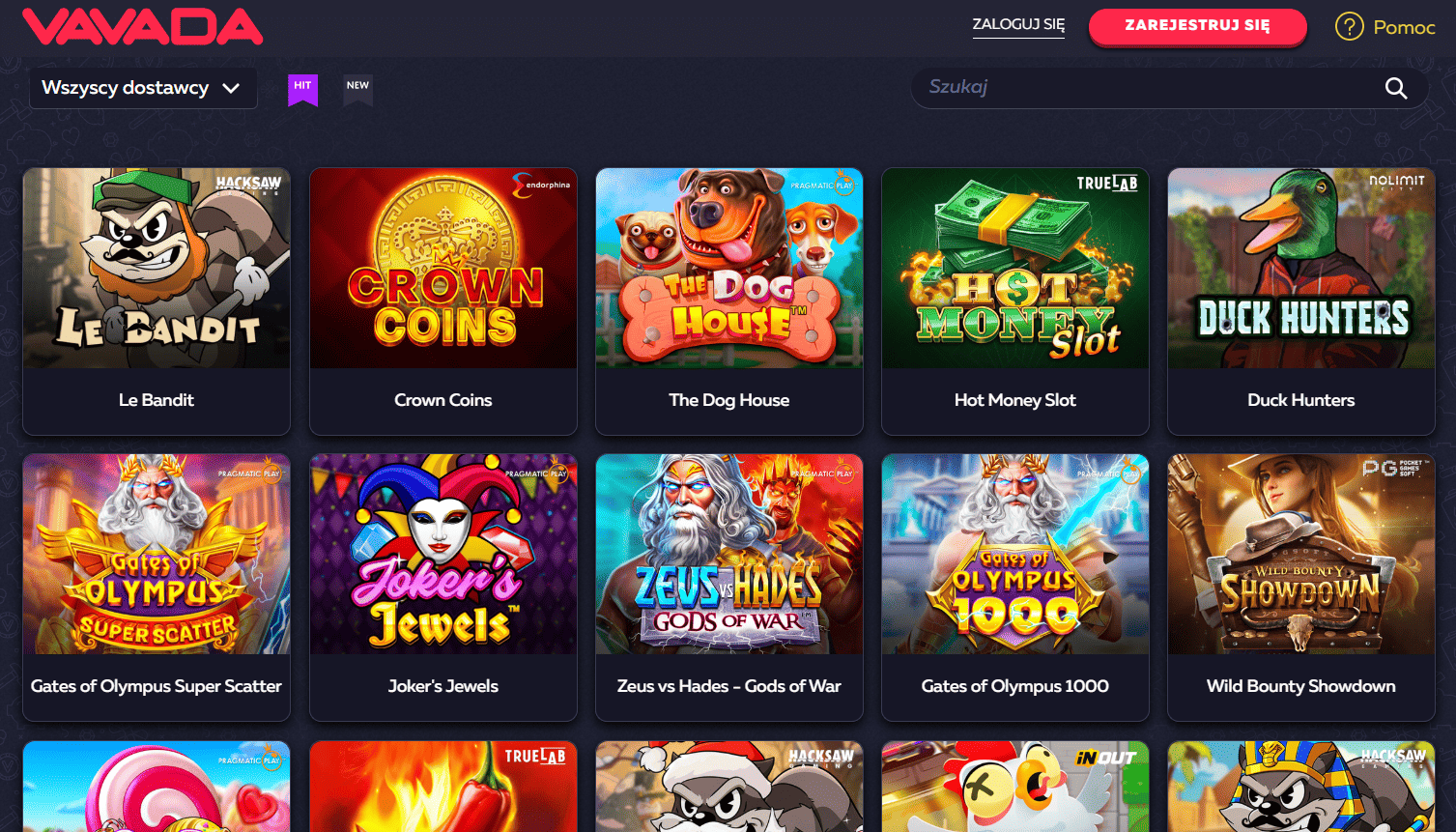 Automaty i gry stołowe w Vavada